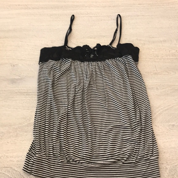 Express Tops - Black and white striped tank top